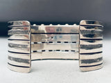 Wayne Etistty Vintage Native American Navajo Turquoise Sterling Silver Bracelet Cuff-Nativo Arts