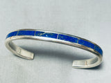 7 Inch Wrist Vintage Native American Zuni Midnight Lapis Sterling Silver Bracelet-Nativo Arts