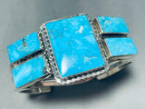 One Of The Most Unique Squared Turquoise Sterling Silver Bracelet-Nativo Arts