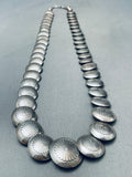 Round Concho Bead Vintage Native American Navajo Sterling Silver Necklace-Nativo Arts
