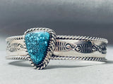 One Of The Best Vintage Native American Navajo Spiderweb Turquoise Sterling Silver Bracelet-Nativo Arts