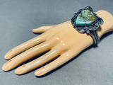 Early Royston Turquoise!! Vintage Native American Navajo Sterling Silver Bracelet Cuff Old-Nativo Arts