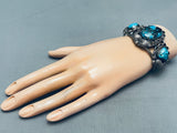 One Of The Best Vintage Native American Navajo Morenci Turquoise Sterling Silver Bracelet-Nativo Arts