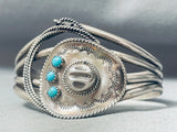 Extremely Detailed Vintage Native American Navajo Handmade Cowboy Hat Sterling Silver Bracelet-Nativo Arts