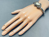 Rob Yellowhorse Vintage Native American Navajo Green Turquoise Sterling Silver Bracelet-Nativo Arts