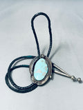 Rare Vintage Native American Navajo Easter Blue Turquoise Sterling Silver Bow Tie