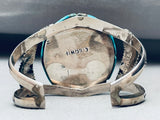 6.5 Inch Wrist Vintage Native American Navajo Charlie Bowie Sterling Silver Turquoise Bracelet-Nativo Arts