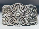 One Of The Most Detailed Vintage Native American Navajo Sterling Silver Concho Bracelet-Nativo Arts