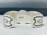Fabulous Vintage Native American Navajo Pilot Mountain Turquoise Sterling Silver Bracelet-Nativo Arts