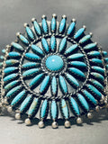 Native American Needles Of Turquoise Vintage Zuni Sterling Silver Cluster Bracelet-Nativo Arts