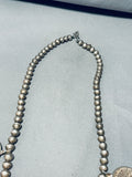 170 Grams Vintage Native American Navajo Coin Sterling Silver Squash Blossom Necklace-Nativo Arts