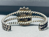 Hand Twisted Wire Cuff Vintage Native American Navajo Turquoise Sterling Silver Bracelet-Nativo Arts