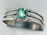 Gorgeous Vintage Native American Navajo Signed Damale Turquoise Sterling Silver Bracelet-Nativo Arts