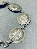 So Detailed!! Vintage Native American Navajo Sterling Silver Concho Belt Mini Bracelet-Nativo Arts