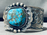 87 Grams Heavy Vintage Native American Navajo Turquoise Sterling Silver Bracelet-Nativo Arts