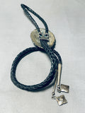 Important Charles Loloma Student Vintage Native American Navajo Sterling Silver Bolo Tie-Nativo Arts