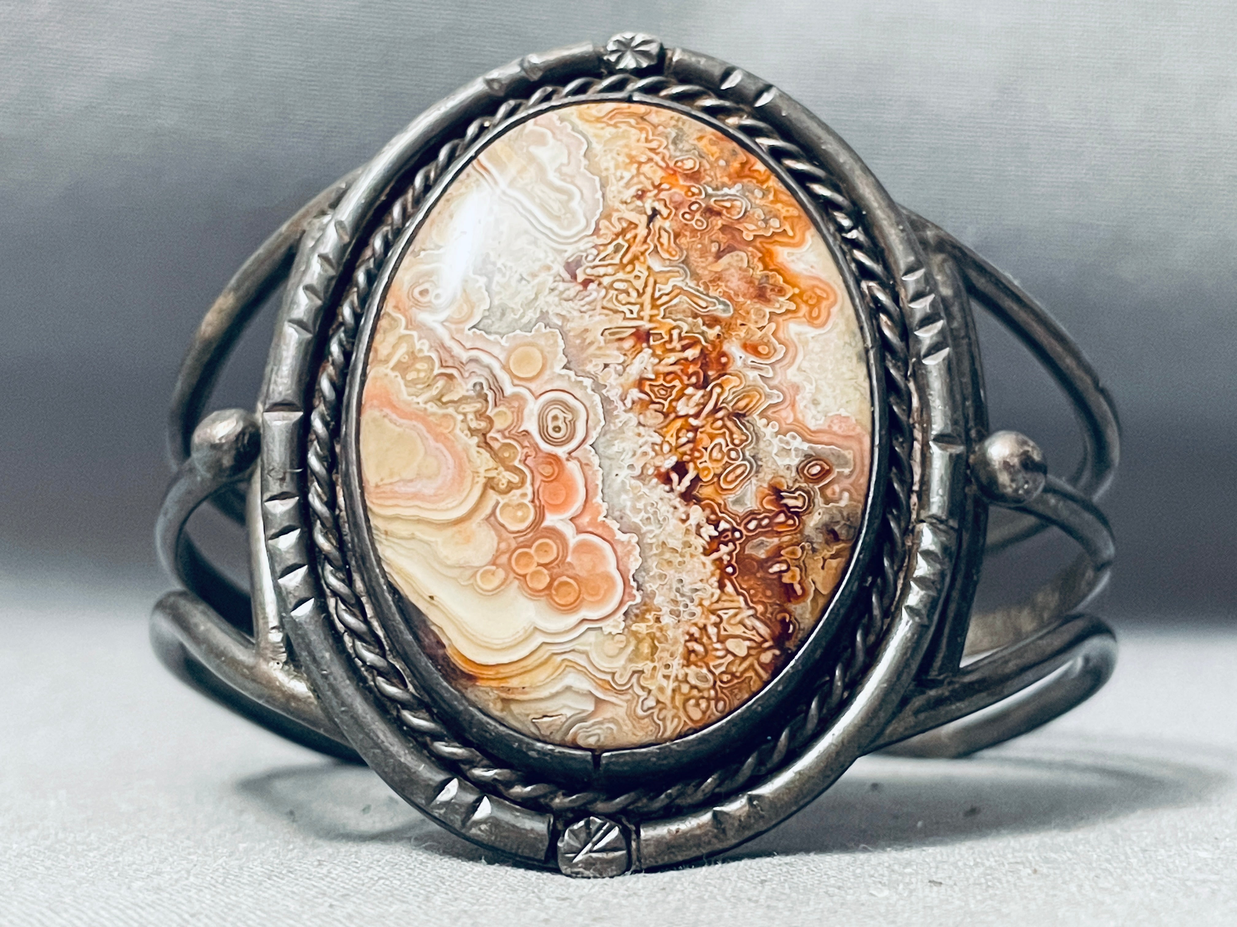 は*る様 【幻の初期!絹100%】SILVER STONE リバーシブル スカジ Dried River Jasper Bed Rock Vintage Native American Navajo