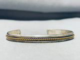 Marvelous Vintage Native American Navajo Sterling Silver And 12kgf Bracelet-Nativo Arts