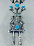 6 Inch Tall Kachina!! Mind Boggling Native American Navajo Sterling Silver Necklace-Nativo Arts