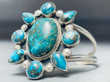 Stars Of Turquoise Vintage Native American Navajo Sterling Silver Bracelet Cuff-Nativo Arts
