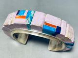 Gasp! 6.5 Inch Wrist Native American Navajo Purple Stichtite Sterling Silver Bracelet-Nativo Arts