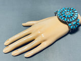 Bill Smith Vintage Native American Navajo Turquoise Sterling Silver Cluster Bracelet-Nativo Arts