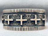 Crosses Of Sterling Vintage Native American Navajo Silver Bracelet Cuff-Nativo Arts