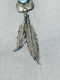 Outstanding Vintage Native American Navajo Morenci Turquoise Sterling Silver Necklace-Nativo Arts