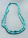 Rare Vintage Native American Navajo Spiderweb Turquoise Disc Sterling Silver Necklace-Nativo Arts