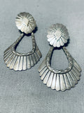 Fabulous Vintage Native American Navajo Sterling Silver Pendant Earrings-Nativo Arts