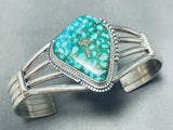Sparkling Native American Navajo Carico Lake Turquoise Sterling Silver Bracelet-Nativo Arts