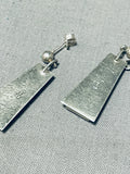 Captivating Vintage Native American Navajo Inlay Wildhorse Sterling Silver Earrings-Nativo Arts