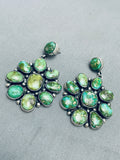 The Best Vintage Native American Navajo Sonoran Gold Turquoise Sterling Silver Earrings-Nativo Arts