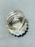 Opulent Vintage Native American Navajo Mother Of Pearl Sterling Silver Ring-Nativo Arts