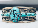 7 Inch Wrist Vintage Southwestern Sterling Silver Turquoise Bracelet-Nativo Arts