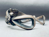 Detailed Hand Repoussed Vintage Native American Navajo Sterling Silver Bracelet-Nativo Arts