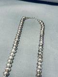 Rare Longer 30 Inch Vintage Native American Navajo Sterling Silver Tubule Necklace-Nativo Arts