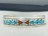 Native American Tremendous Vintage Santo Domingo Turquoise Sterling Silver Bracelet-Nativo Arts