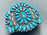 One Of The Best Vintage Navajo Turquoise Cluster Sterling Silver Bracelet-Nativo Arts