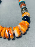 Singer Native American Navajo Spiny Oyster, Lapis, Turquoise Sterling Silver Necklace-Nativo Arts