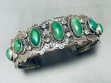One Of The Finest Vintage Native American Navajo Cerrillos Turquoise Sterling Silver Bracelet-Nativo Arts