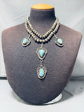 One Of The Most Luxurious Vintage Native American Navajo Turquoise Sterling Silver Necklace-Nativo Arts