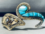 Elevated Workmanship Vintage Native American Navajo Turquoise Sterling Silver Bracelet-Nativo Arts