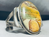 One Of The Most Unique Jasper Vintage Native American Navajo Sterling Silver Bracelet-Nativo Arts
