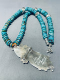 Captivating Vintage Native American Zuni Turquoise Sterling Silver Kachina Necklace Signed-Nativo Arts