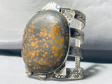 Massive Turtle Native American Navajo Spiderweb Turquoise Sterling Silver Bracelet-Nativo Arts