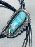 Notable Vintage Native American Zuni Kingman Turquoise Sterling Silver Bolo-Nativo Arts