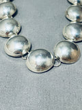 One Of The Most Unique Vintage Native American Navajo 'Half Bead' Sterling Silver Necklace-Nativo Arts