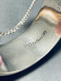 Dj Stewart 5-1/2' 5.5 Wrist Vintage Native American Navajo Sterling Siulver Inlay Bracelet-Nativo Arts