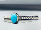 Luminous Vintage Native American Navajo 8 Domed Turquoise Sterling Silver Bracelet-Nativo Arts